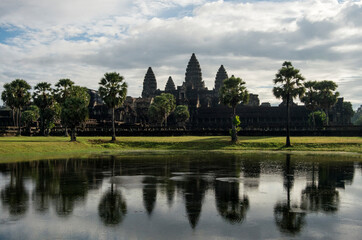 Fototapeta na wymiar Ruins of Angkor Wat, ancient Khmer Empire, Siem Reap in Cambodia