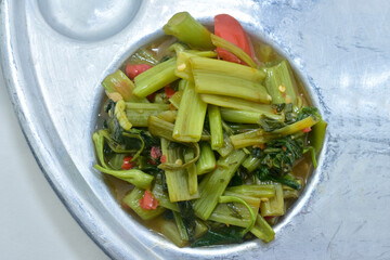 Thai food Stir Fried Morning Glory