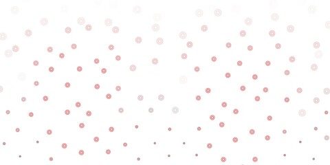 Light red, yellow vector doodle pattern with flowers.