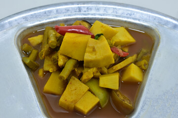 Thai food Fish kidney curry,Thai Fish Organs Sour Soup