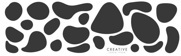 liquid abstract element shape memphis style design fluid vector colorful illustration set.