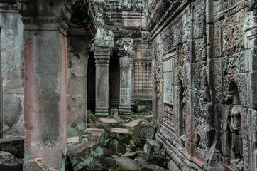 Ruins of Angkor Wat, ancient Khmer Empire, Siem Reap in Cambodia