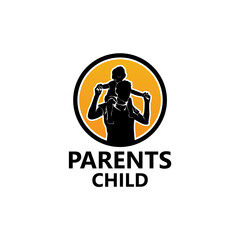 Child and Parents Logo Template Design Vector