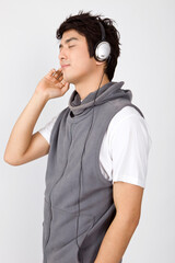 young man wearing headphones 