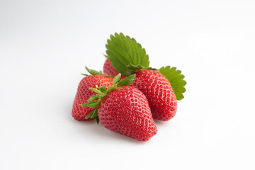 Strawberries isolated on white background.  