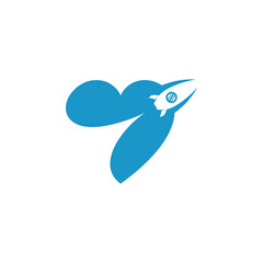 Rocket Love logo icon vector template, Creative design, Symbol