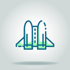 Logo or symbol of jetpack icon with twotone blue color style
