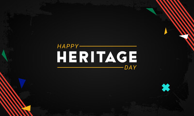 Happy Heritage Day - 24 September - horizontal banner template with the South African flag colors decorative elements on dark background. Celebrating African culture, beliefs and traditions