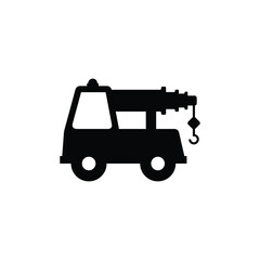 Crane truck icon vector isolated on white