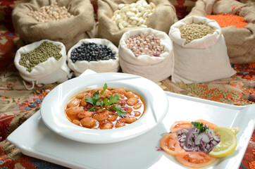 legume family in sacks with food traditional