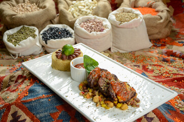 legume family in sacks with food traditional