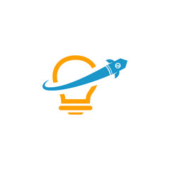 Bulb Rocket logo icon vector template, Creative design, Symbol