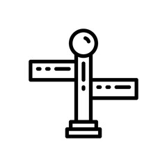 road sign icon in line style isolated on white background. EPS 10