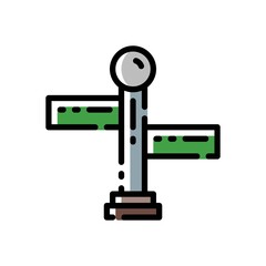 road sign icon in filled line style isolated on white background. EPS 10