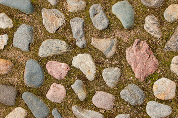 Stone pavement, paving stones.