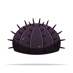 Cartoon sea urchin vector isolated illustration