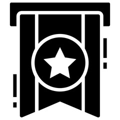 Military monogram icon, filled icon of identification badge