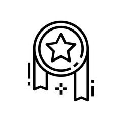 
Design of military badge in modern line style, identification badge
