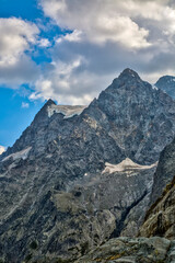 View of Mont Pelvoux and its glaciers (des violettes and dela momie).