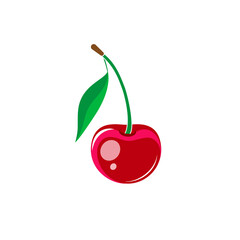 Red cherry vector illustration. Cherry isolated on white background eps 10 vector illustration.