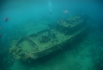 Room darkening curtains Shipwreck                  underwater ship wreck in the waters caribbean sea Curacao    