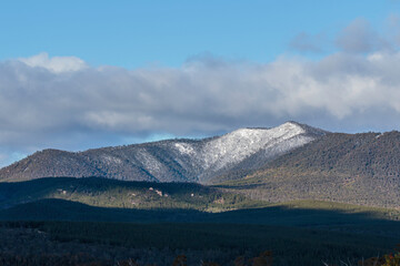 Snow on the Brindabella Ranges south of Canberra in August 2020
