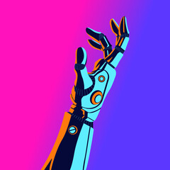 Vector illustration of a robotic hand