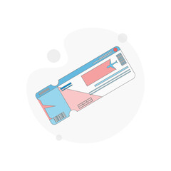 flight ticket illustration design element. boarding pass airplane isolated vector flat illustration