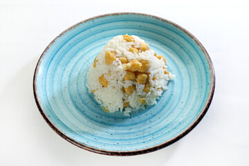chickpea rice white background