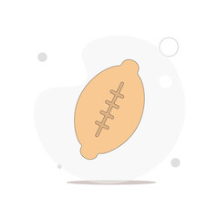 American football ball vector flat illustration on white