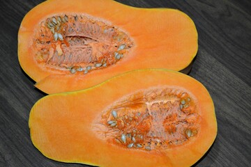 pumpkin on a wooden table