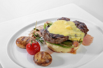 parmesan cheese sauced grilled steak