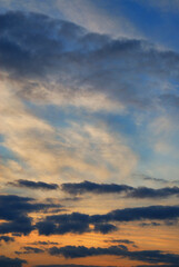 Fototapeta premium 夕暮れ 夕焼け 空 雲 素材