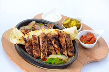 chicken fajita white background