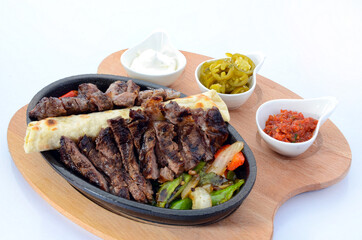 beef fajita white background