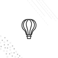 hot air balloon isolated line icon for web and mobile