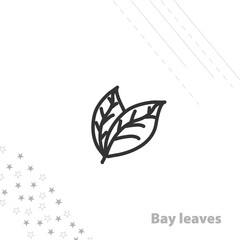 Bay Leaves isolated line icon for web and mobile