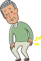 腰の痛みに苦しむ男性