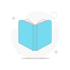 open book vector flat illustration on white