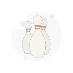 bowling cones isolated vector flat illustration on white