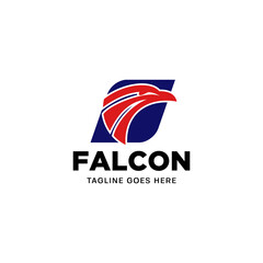 Falcon logo design template.