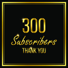 Three hundred or 300 followers or subscribers achievement symbol design, vector illustration.