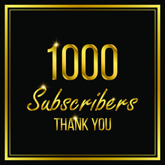 One thousand or 1000 followers or subscribers achievement symbol design, vector illustration.