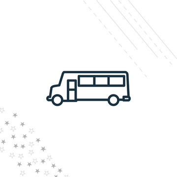 bus isolated line icon for web and mobile