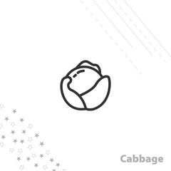cabbage isolated line icon for web and mobile