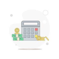 Calculator design element for illustration. accounting isolated vector flat illustration on white