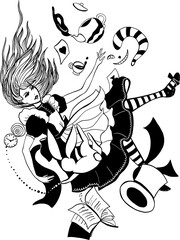 Alice in Wonderland vector illustration
