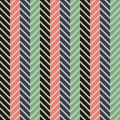 Chevron seamless pattern, retro zig zag green pink black repeated background