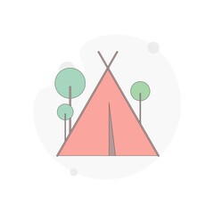 tent illustration design element. camping isolated vector flat illustration