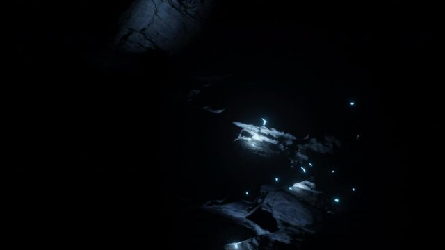 Waitomo Glowworm Caves, Waikato, in pristine secret cave in New Zealand.